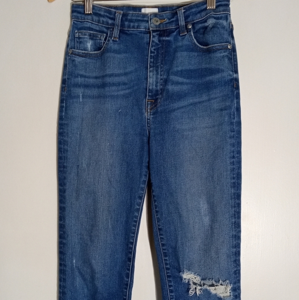 Johnathan Simkhai Standard River high rise straight leg cropped jeans